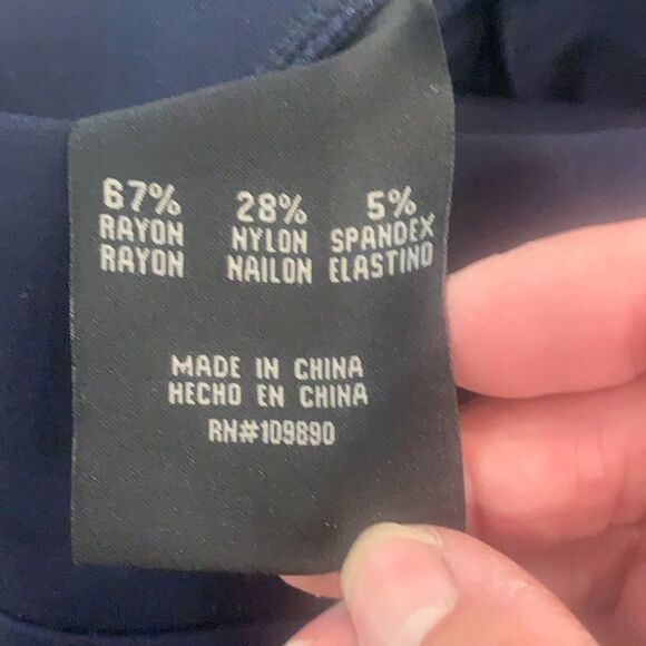 Navy Stretch Pull On Knit Pants - Picture 7 of 7